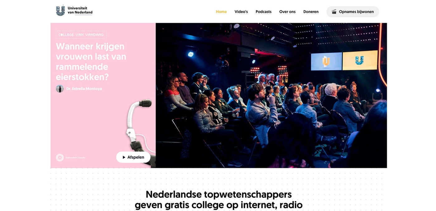Сайт Universiteit van Nederland