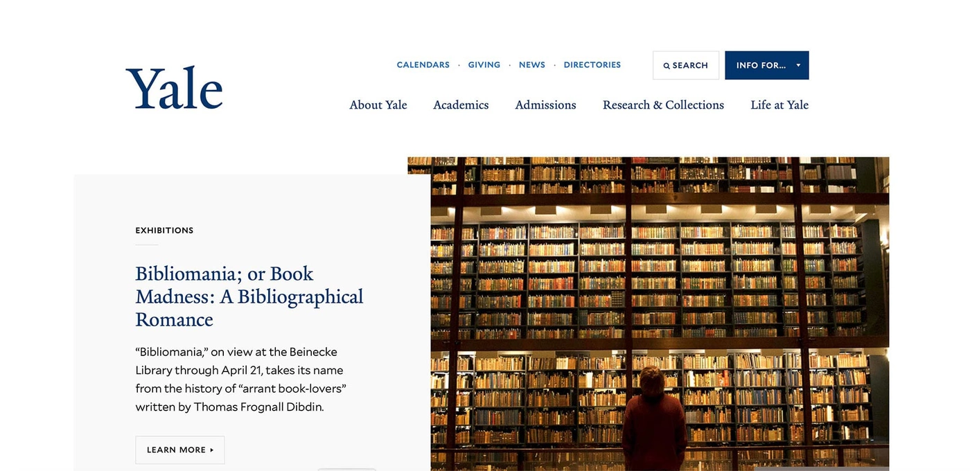 Сайт Yale University